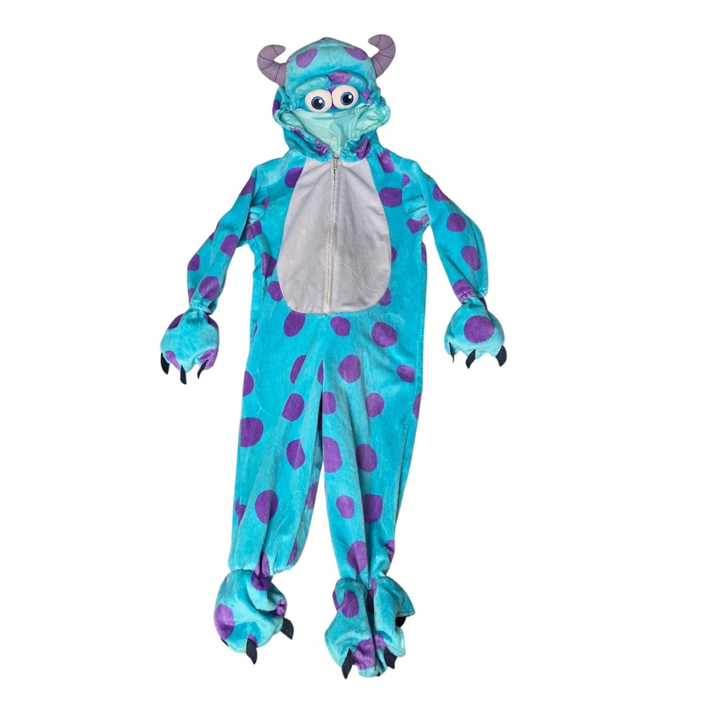 Disney Costume Kids 3T Blue Sulley Monsters Inc Plush Zip Up Jumpsuit Outfit